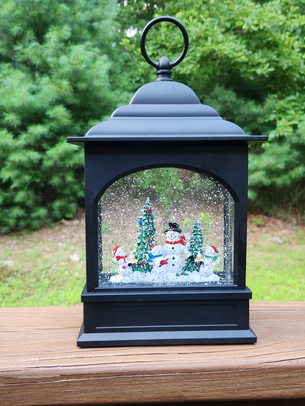 RAZ Imports 11" Snowman Caroler Lighted Musical Lantern Snow Globe